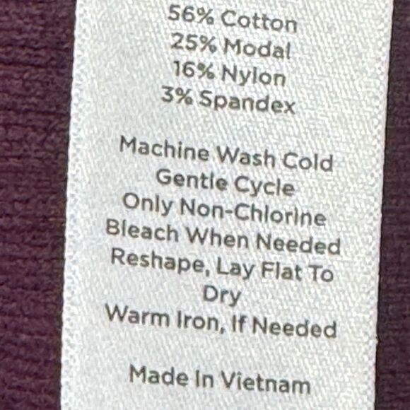 TALBOTS RIBBED CREWNECK SWEATER RICH BURGUNDY - Picture 4 of 4